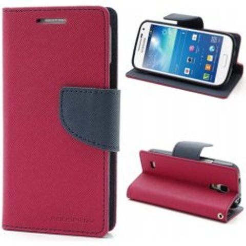 Pouzdro / obal na Samsung Galaxy S4 (GT-I9500) tmavě růžovo modré - knížkové Fancy Book