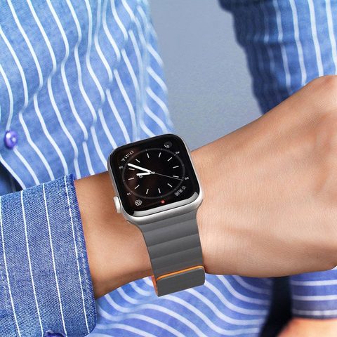 Řemínek magnetický, silikonový Apple Watch 38/40/41mm šedý - DUX DUCIS