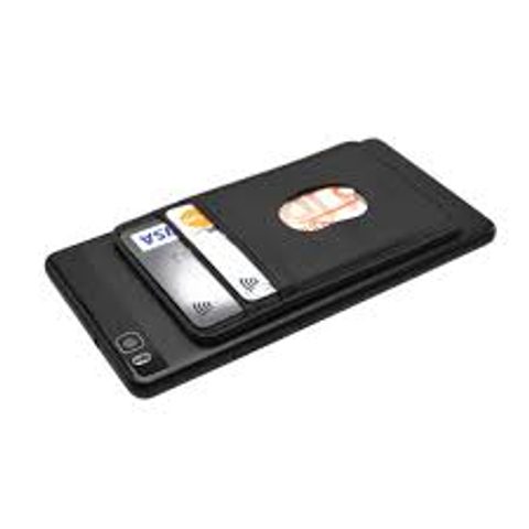 Nalepovací kapsa FIXED Caddy pro 2 kreditní karty, PU kůže - černá