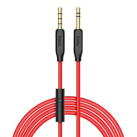 Kabel AUX Jack 3,5mm UPA12 s mikrofonem červený - HOCO