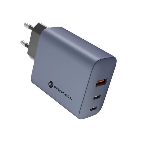 Cestovní nabíječka Forcell F-Energy s 2x USB C a USB A zásuvkami - 4A 65W s funkcí PD a Quick Charge 4.0