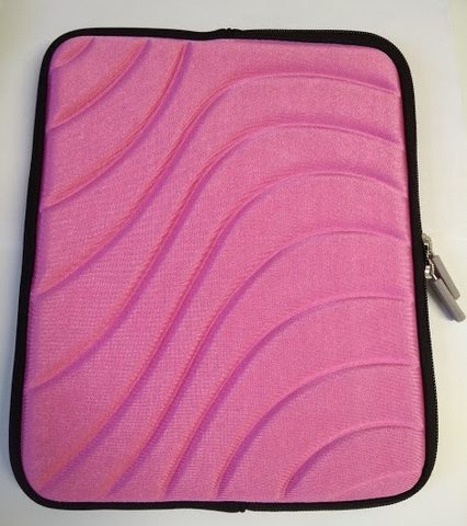 Pouzdro / obal na tablet 10.2" růžové (vlny) zips