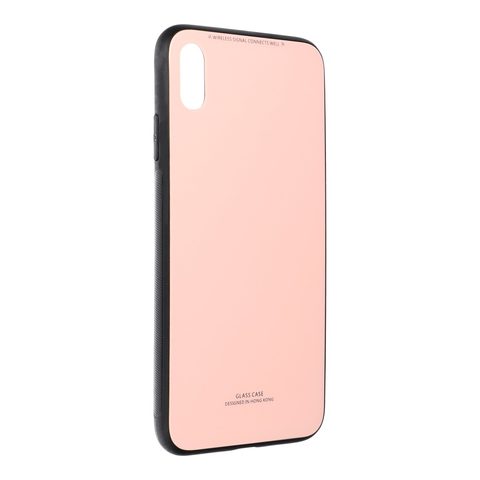 Obal / kryt na Apple iPhone XS Max růžový - skleněná záda Forcell