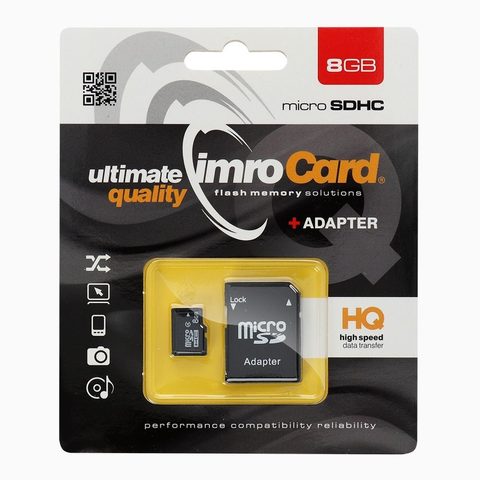Micro SD karta 8 GB s adaptérem