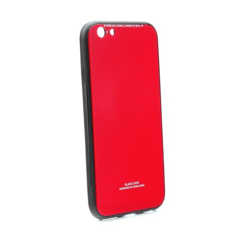 Obal / kryt na Apple iPhone 6 / 6S červený - skleněná záda