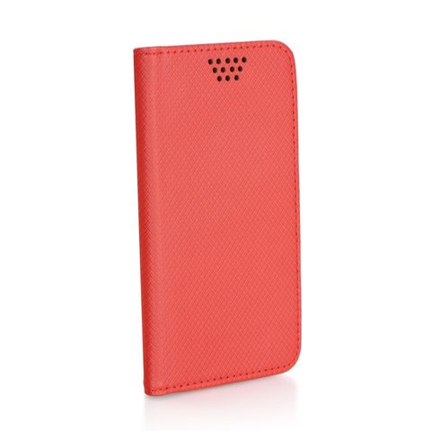 Pouzdro / obal univerzální 5,0 5,5 " červené - knížkové Leather Smart