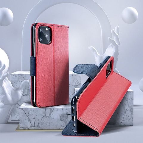 Pouzdro / obal na Samsung Galaxy S21 FE červené / modré - knížkové Fancy Book