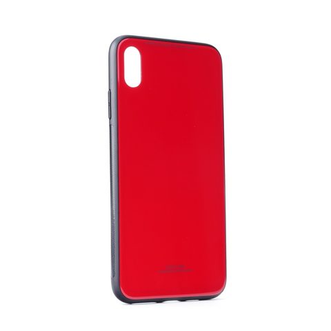 Obal / kryt na Apple iPhone XS Max červený - skleněná záda Forcell