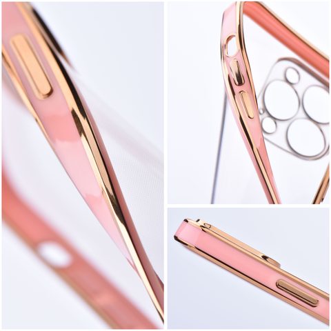 Obal / kryt na Apple iPhone 12 Pro Max růžový / transparentní - Forcell Lux
