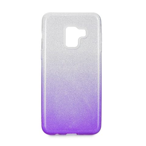 Obal / kryt na Samsung Galaxy A8 2018 průhledný/fialový - Forcell SHINING