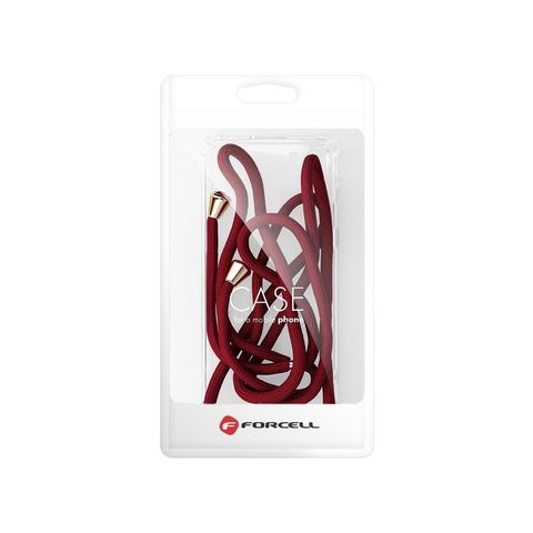 Obal / kryt na Apple iPhone 11 Pro Max transparentní s červenou šňůrkou - Forcell Cord
