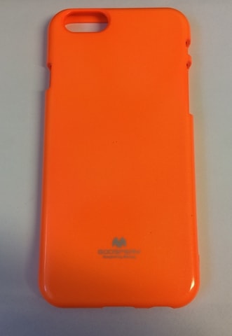 Obal / kryt na Apple iPhone 6 / 6S fosforově oranžový - JELLY