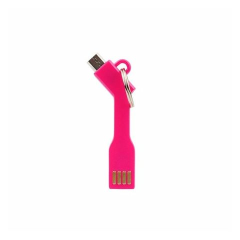 Adaptér USB přívěšek micro USB univerzální růžový