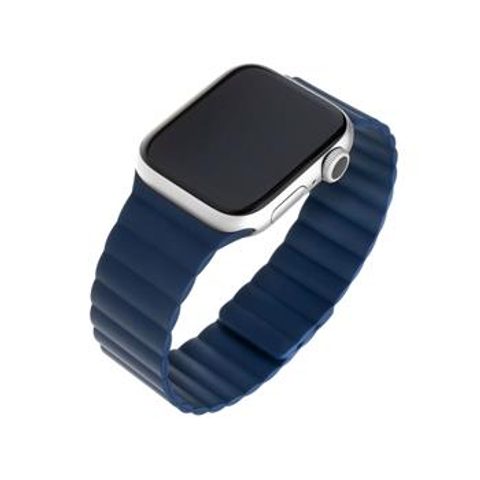 Silikonový řemínek FIXED Magnetic Strap pro Apple Watch 38mm / 40mm modrý