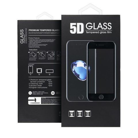 Tvrzené / ochranné sklo Apple iPhone 15 Plus černé - 5D Full Glue