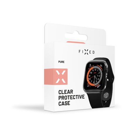 Ochranné pouzdro s temperovaným sklem pro Apple Watch 44mm - transparentní - FIXED Pure