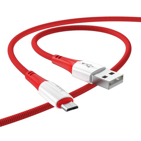 Kabel micro USB 1m, červený - HOCO