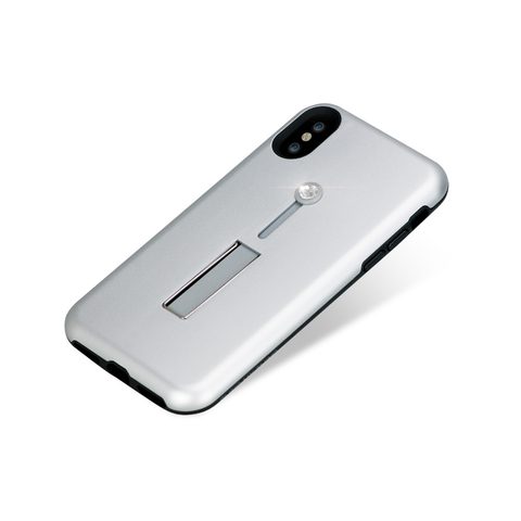 Obal / Kryt na Apple iPhone X / XS stříbrný - Swarovski