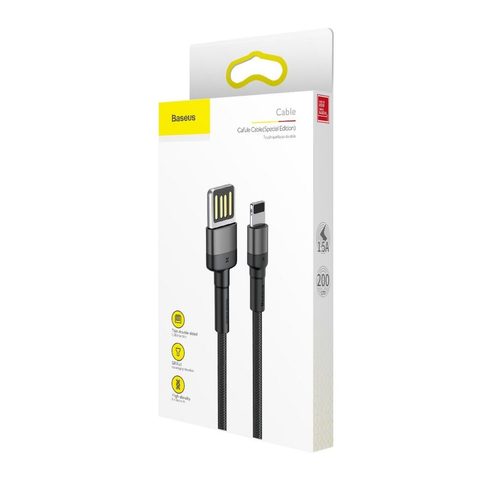 Datový kabel Lightning 1,5A 2m šedý / černý - Baseus