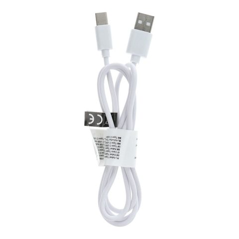 Kabel USB Typ-C 2.0 1M prodloužený konektor 8mm - bílý