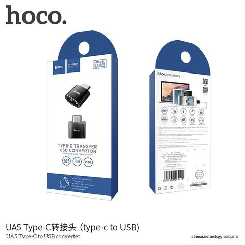 HOCO adapter OTG Type C - USB UA5 black