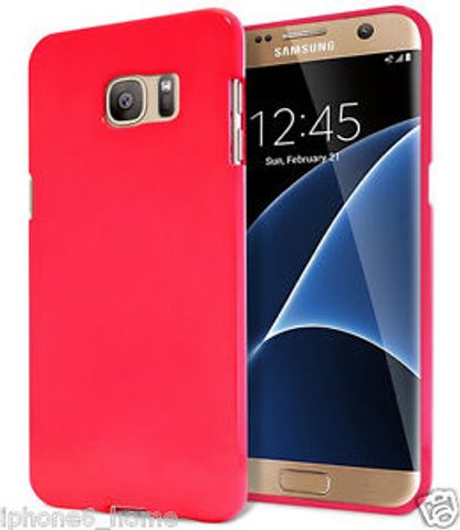 Obal / kryt na Samsung Galaxy S6 edge tmavě růžový - Jelly case