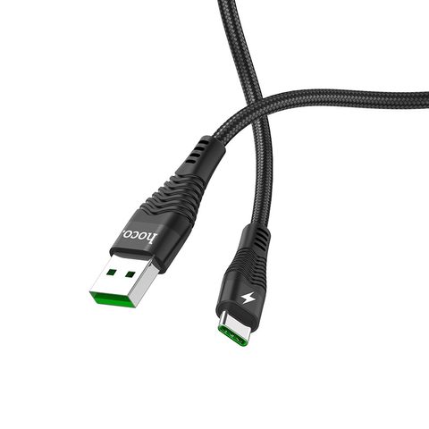 Datový kabel USB / USB-C (rychlo nabíjecí 5A) U53 černý - HOCO pletený