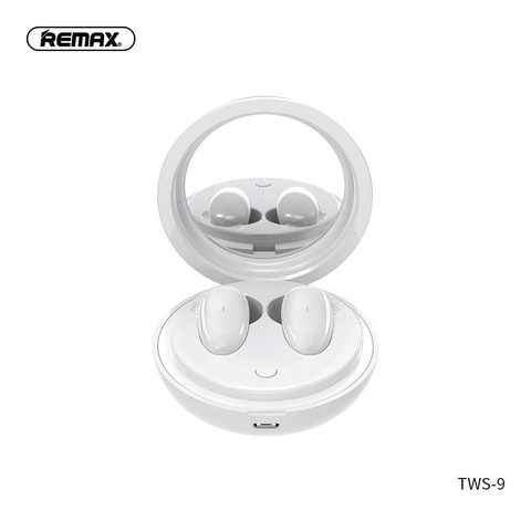 Bezdrátová Bluetooth sluchátka s vestavěným zrcátkem TWS -9 bílá - Remax