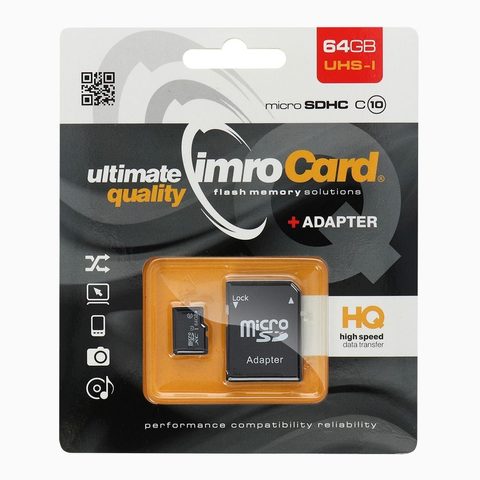 Micro SDHC karta 64 GB s adaptérem class 10 UHS