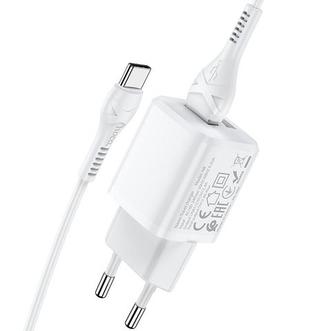 Nabíječka GaN USB + 2x Type C 2,4 A Fast Charge Scenery s kabelem Type C N16 bílá