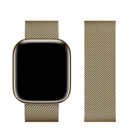 Síťovaný nerezový řemínek pro Apple Watch 42/44/45/49mm zlatý - FORCELL