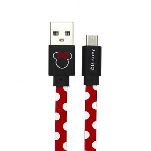 Datový kabel micro USB Disney Minnie červený s puntíky