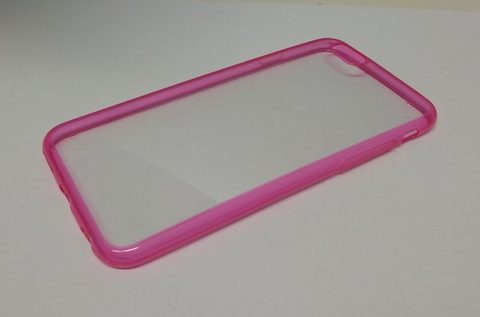 Obal / kryt na Apple iPhone 6 růžový rám průhledný