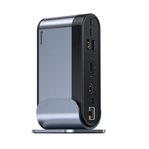 Multifunkční dokovací stanice 17v1 Typ C na 3xUSB 3.0 + 2xUSB 2.0 + Typ C + VGA + 4K + RJ45 + SD + Audio Baseus