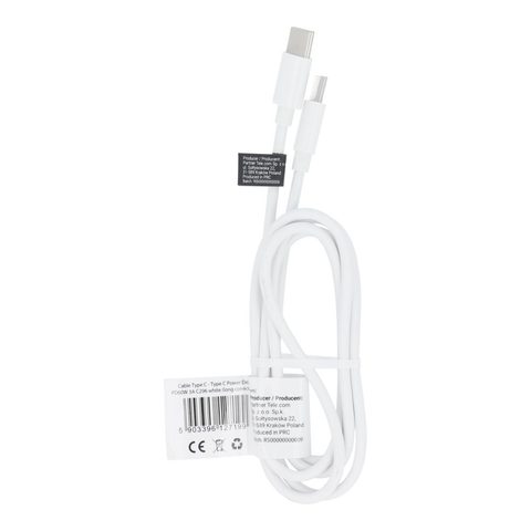 Datový kabel USB-C / USB-C 3A PD60W 1m bílý