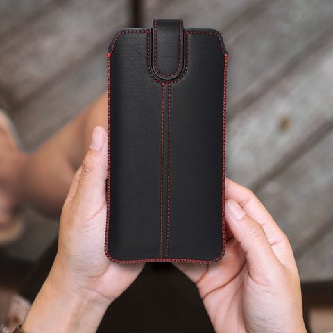 Obal / kryt na Samsung i9500 Galaxy S4/Galaxy A3/Apple iPhone 6/Apple iPhone 7/8 černý - zasouvací Forcell Pocket Ultra Slim M4