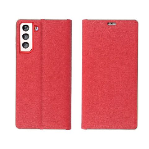 Pouzdro / obal na Samsung Galaxy S21 Ultra červené - knížkové Luna Book