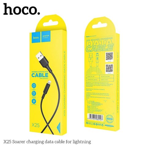Datový / nabíjecí kabel Lightning 8-pin X25 černý HOCO Soarer