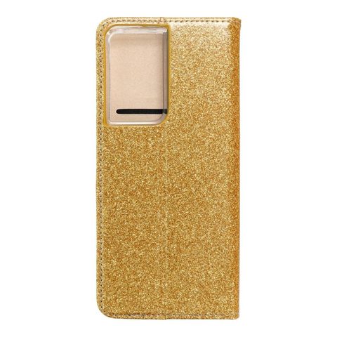 Pouzdro / obal na Samsung Galaxy S21 Ultra zlaté - knížkové SHINING
