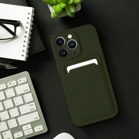 Obal / kryt na iPhone 7 / iPhone 8 / SE 2020 / SE 2022 zelený - Forcell Card Case