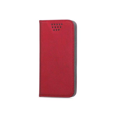 Pouzdro / obal na telefon univerzální 4,5-5,0" červené - knížkové Smart Magnet