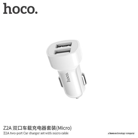 Nabíječka do auta 2X USB 2,4A bílá - HOCO