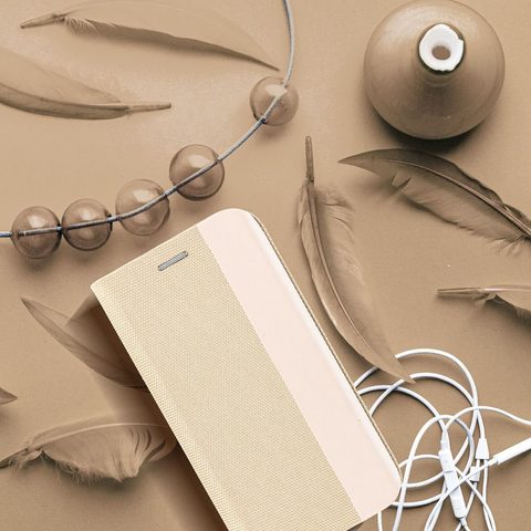 Pouzdro / obal na Xiaomi Redmi Note 9T 5G zlaté - knížkové SENSITIVE Book