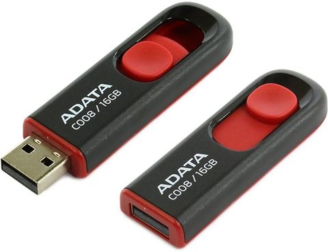 Flash disk USB 16GB černo/červený - ADATA C008