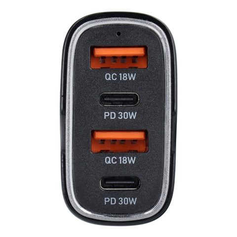 Nabíječka do auta 66W 2x + USB-A 2x USB-C černý - Car Charger