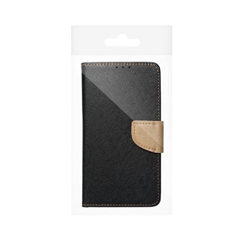 Pouzdro / obal na Xiaomi Redmi 10 černé / zlaté - knížkové Fancy Book