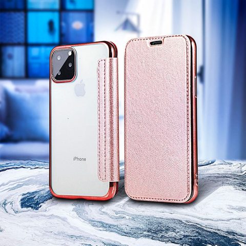 Pouzdro / obal na Apple iPhone 11 Pro Max růžový Forcell ELECTRO BOOK