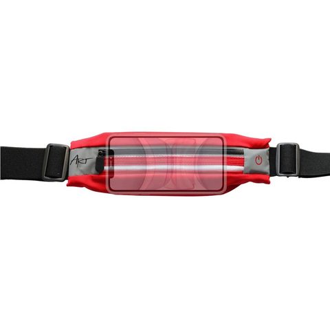 Sportovní pás s pouzdrem a světlem ART APS-01R červený