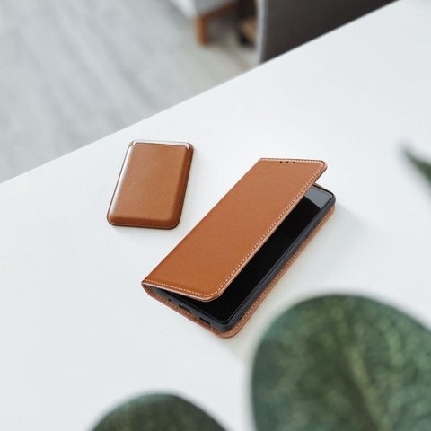 Pouzdro / obal na Samsung Galaxy S23 Ultra hnedé - knížkové Leather