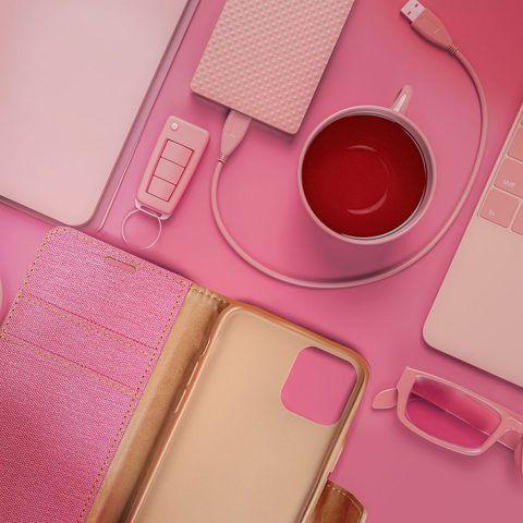 Pouzdro / obal na Xiaomi Redmi 12C růžové - knížkové Canvas